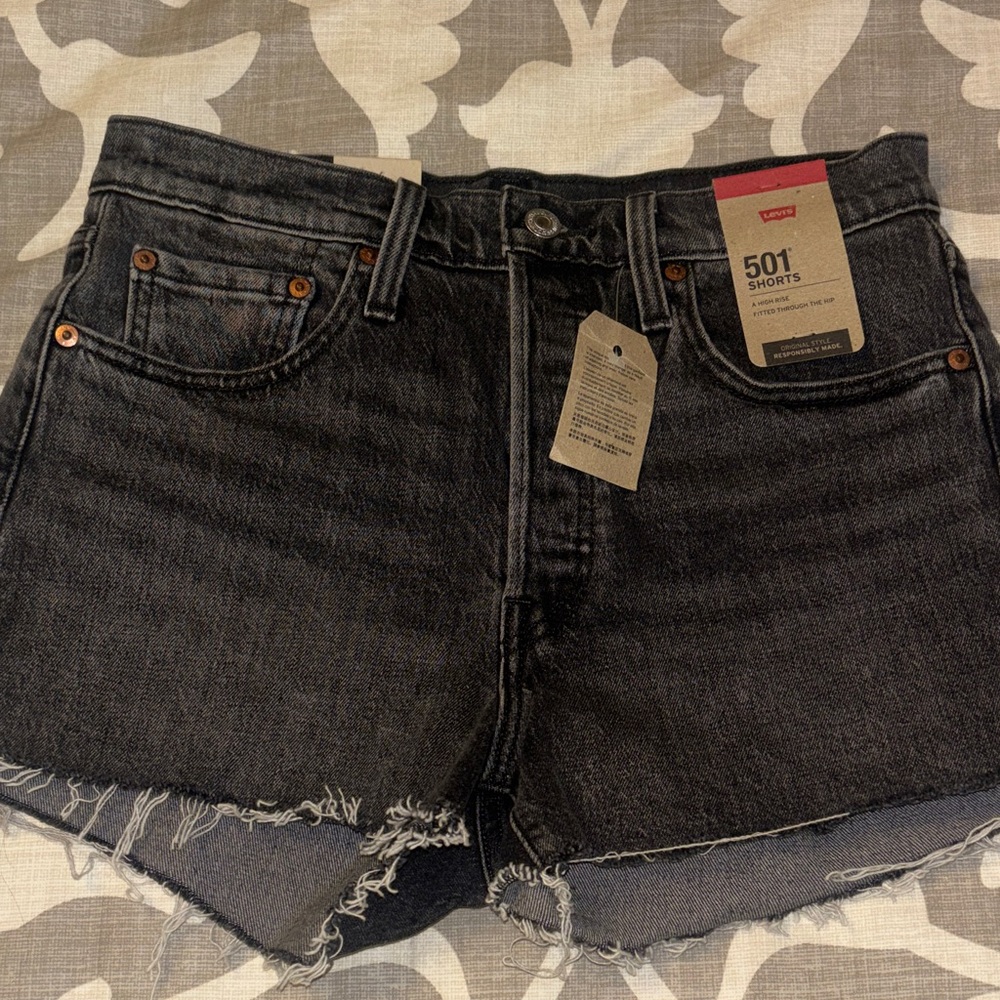 Levi's Women's Dark Gray Jean Shorts